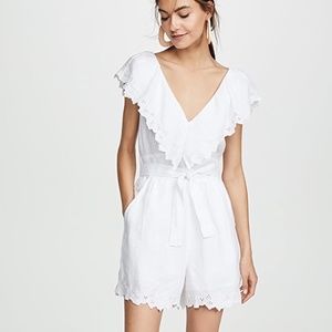 NWT La Vie Rebecca Taylor Linen Romper Size L